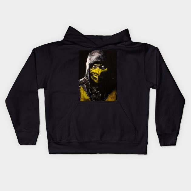 Watercolor MKX Scorpion Kids Hoodie by Kozna_art